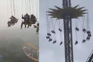 VIDEO: Durante tormenta, visitantes quedan atrapados en las sillas voladoras de Six Flags México