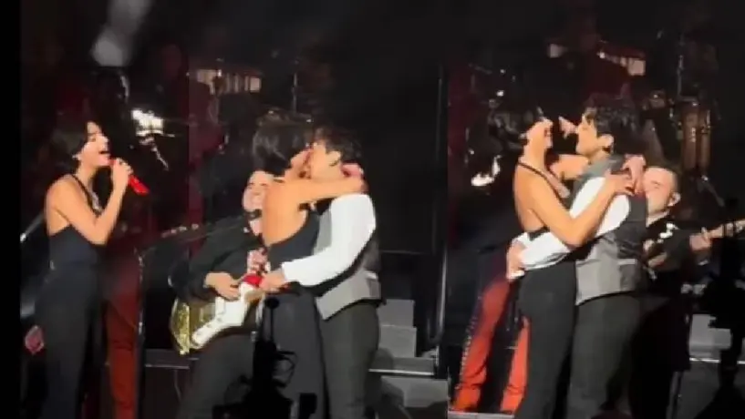 VIDEO: Christian Nodal y Ángela Aguilar cantan 'Como la flor' en un concierto, ¡igual que Cazzu en entrevista!