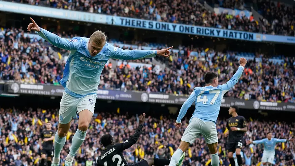 Festejo de Haaland ante el Ipswich en la J7 de la Premier League | AP