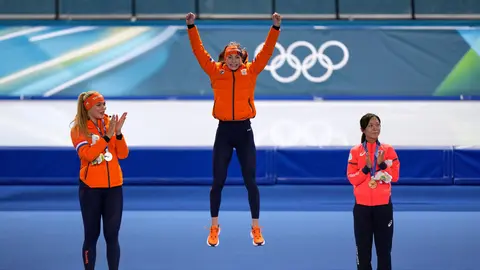 Jutta Leerdam en el podio | AP