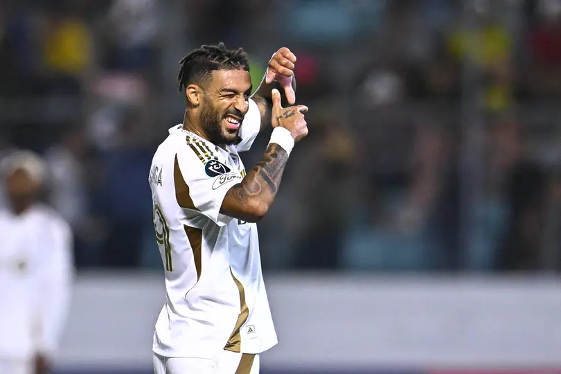 Denis Bouanga celebra un gol con el LAFC en la Concacaf Champions Cup 2026 | MEXSPORT