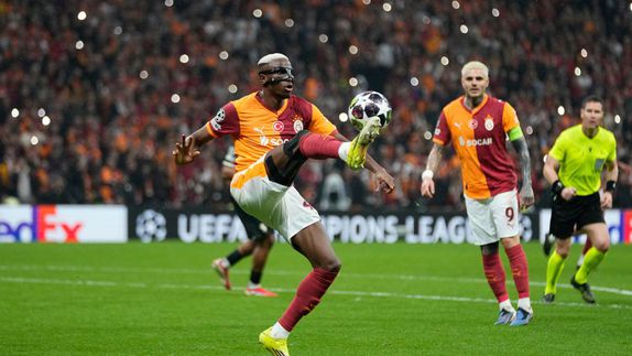 Osimhen durante el partido de Champions League entre Galatasaray y Juventus | AP