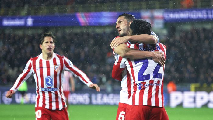 Jugadores de Atlético de Madrid celebran en la eliminatoria ante Brujas | AP