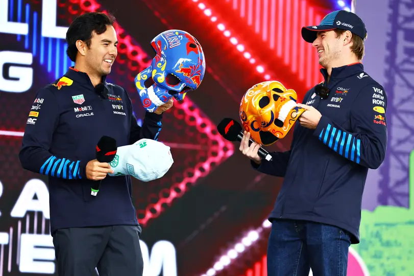 Checo y Verstappen como compañeros en Red Bull, durante el Gran Premio de México 2024 | RED BULL