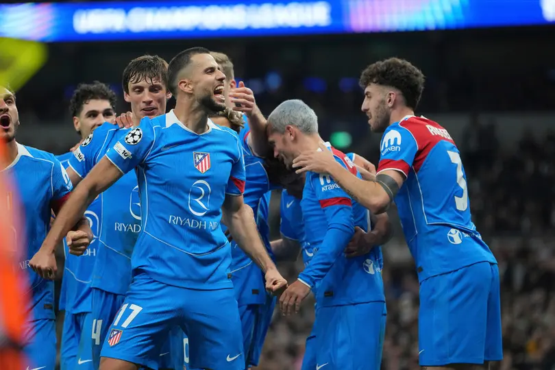 David Hancko celebra en el partido de Atlético de Madrid contra Tottenham | AP