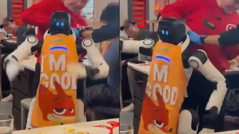 VIDEO: Robot mesero “pierde la cabeza” y arma caos en restaurante de California