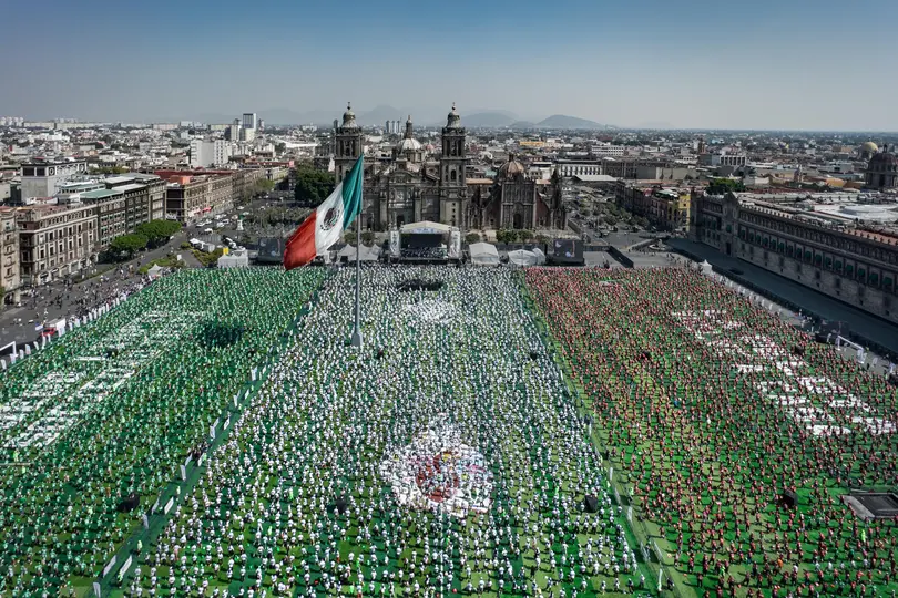 El Zócalo de la Ciudad de México será sede del Fan Fest FIFA 2026 y tendrá varias restricciones / FB: @ClaraBrugadaM