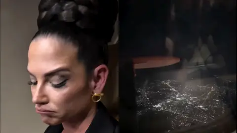Natalia Jiménez estaba a punto de llorar por las dos fallas en los aviones / Redes Sociales