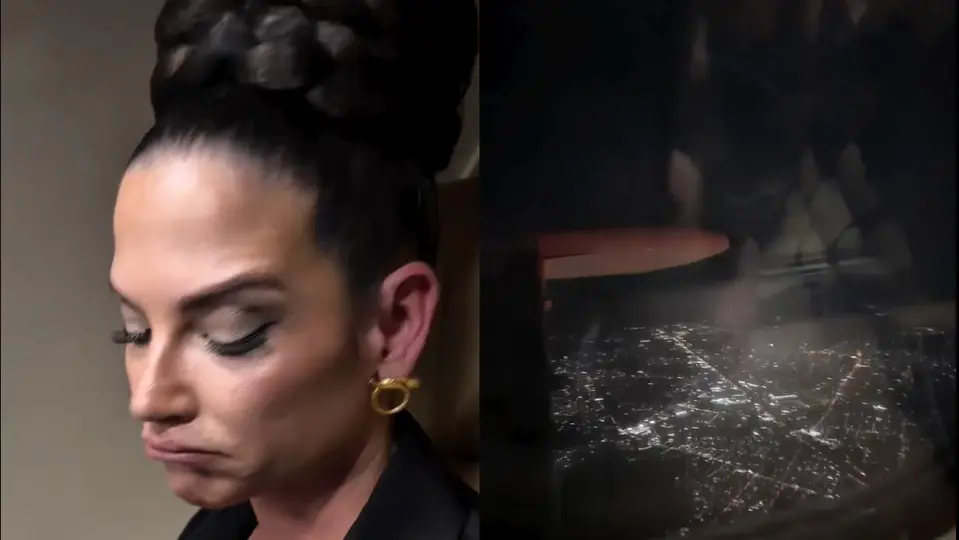 Natalia Jiménez estaba a punto de llorar por las dos fallas en los aviones / Redes Sociales