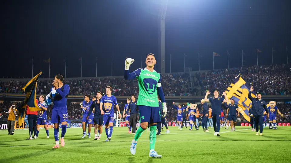 Keylor Navas festejando el pase a la final de los Pumas | MEXSPORT