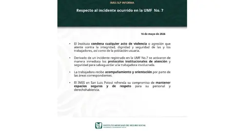 El IMSS informó que activó protocolos de seguridad tras la amenaza contra la trabajadora./ IMSS