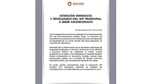El Sistema DIF Municipal de Benito Juárez tomó el resguardo legal del menor./ DIF