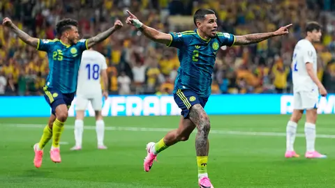 Daniel Muñoz celebrando su gol ante Uzbekistán en la Copa del Mundo | AP