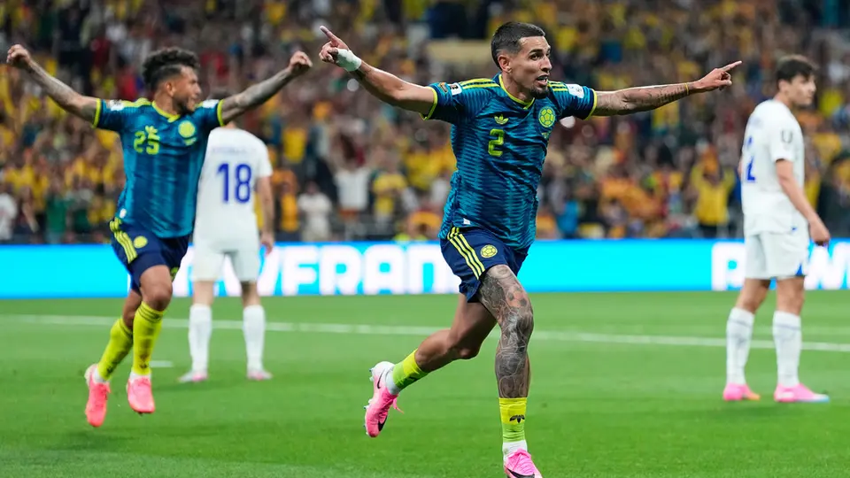 Daniel Muñoz celebrando su gol ante Uzbekistán en la Copa del Mundo | AP