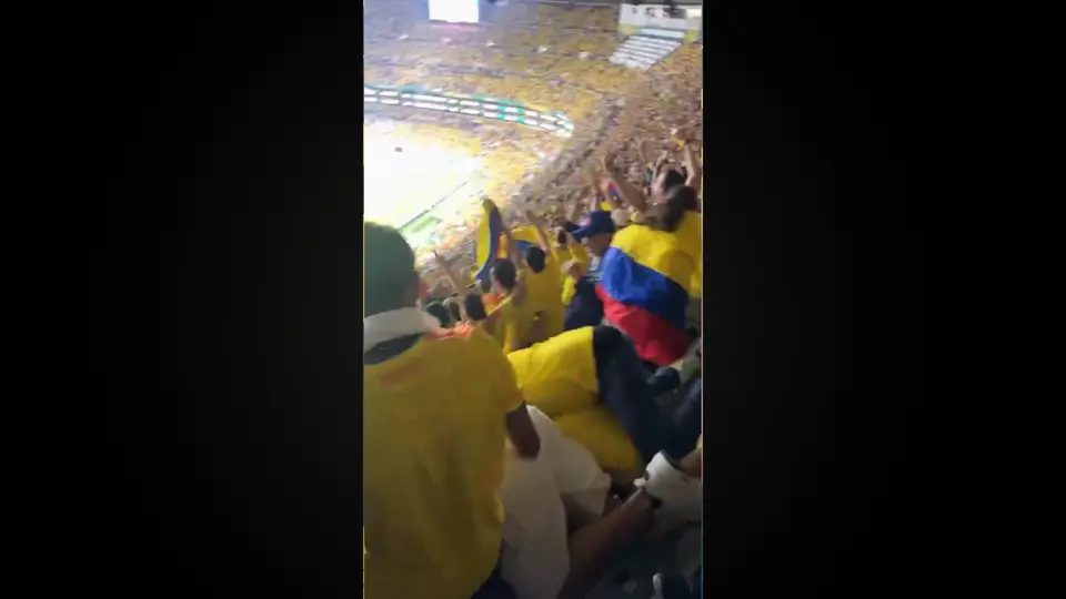 Aficionados de Colombia caen en el Estadio Ciudad de México tras festejos
