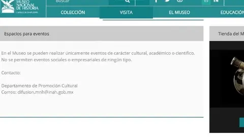 Contacto y condiciones para la renta del Castillo de Chapultepec / INAH