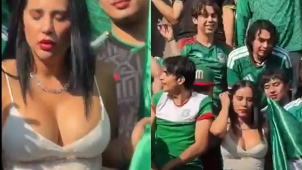 Sandra Cuevas acudió a los festejos de la Selección Nacional en el Ángel de la Independencia / Especial