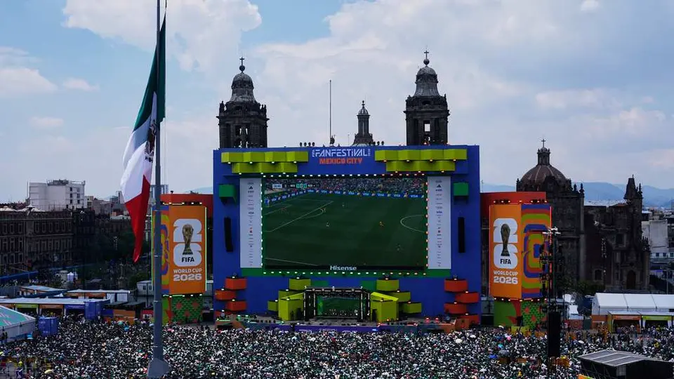 La explanada del Zócalo capitalino durante el Fan Fest del Mundial 2026 | AP