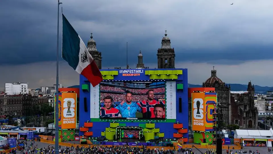 La explanada del Zócalo capitalino durante el Fan Fest del Mundial 2026 | AP