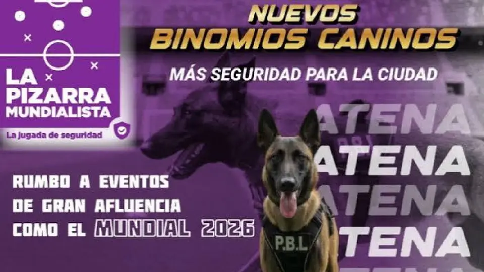 SSC suma a Atena, una perrita especializada para operativos del Mundial 2026