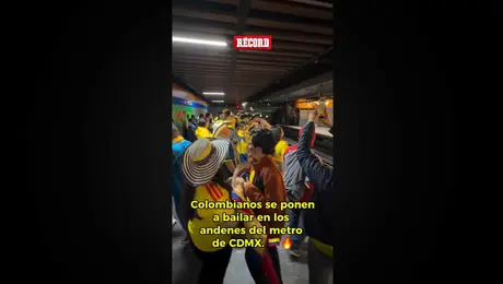 COLOMBIA ESTÁ EN CASA: Fans armaron fiesta en el Metro de la CDMX tras victoria en el Azteca