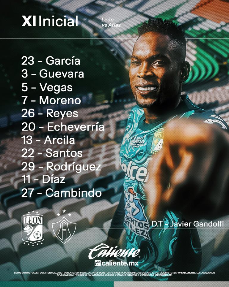 El XI inicial del Club León | X:clubleonfc