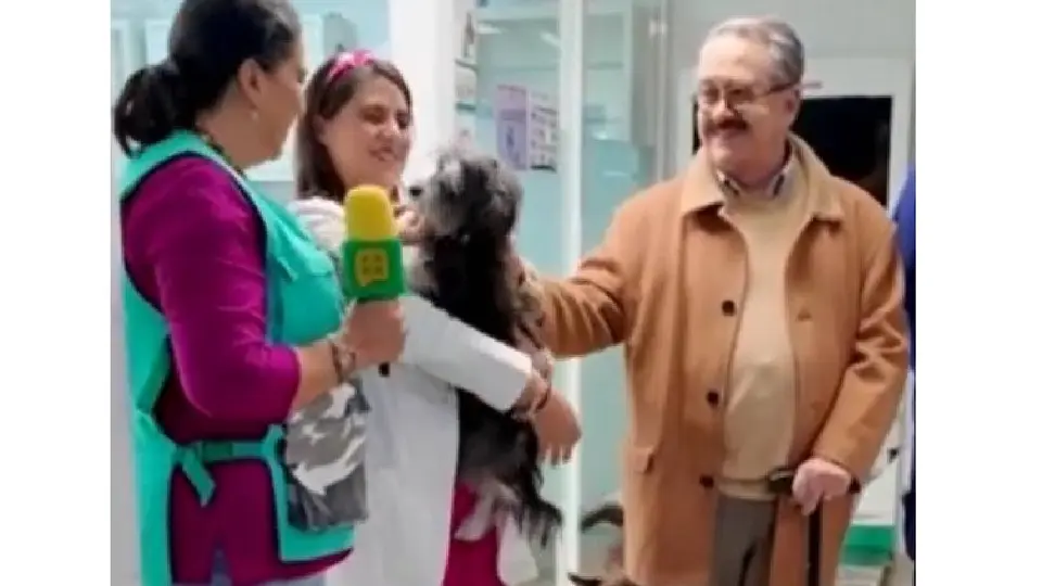 Pedro Sola durante la visita al albergue. / @VentaneandoUno