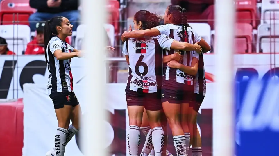 Jugadoras de Atlas en celebración en el Apertura 2026 de la Liga MX Femenil |MEXSPORT