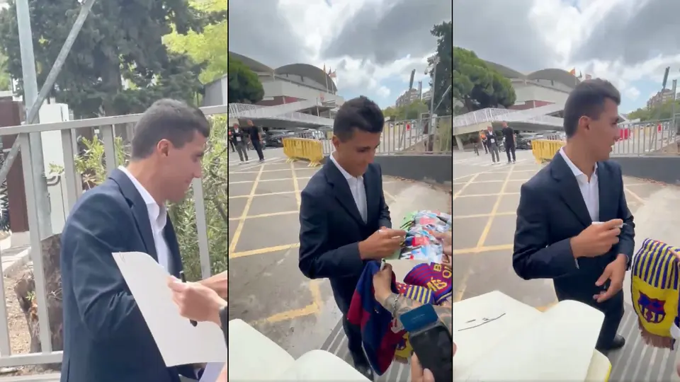 Rodri atiende a aficionados de Barcelona | CAPTURA DE PANTALLA