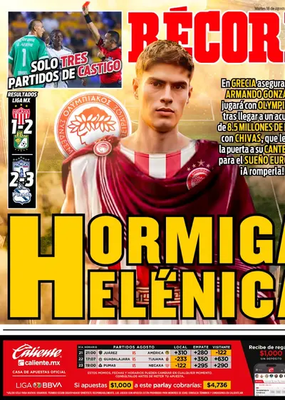 Portada RÉCORD 18 de agosto de 2026