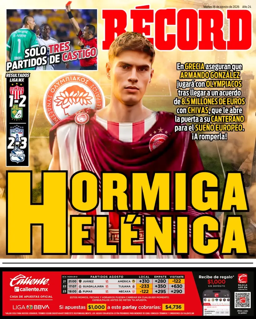 Portada RÉCORD 18 de agosto de 2026