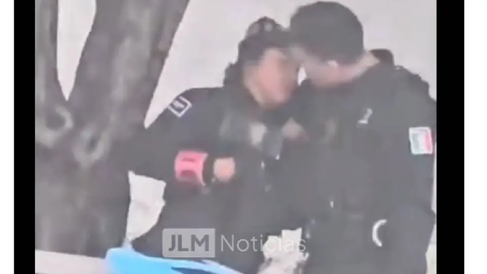 Las imágenes también muestran un movimiento que aparenta ser un golpe durante la interacción entre los dos presuntos agentes./ Captura de pantalla