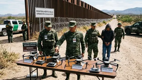 Suman cuatro drones inhabilitados en la frontera México-EU durante operación “Águila Alta”