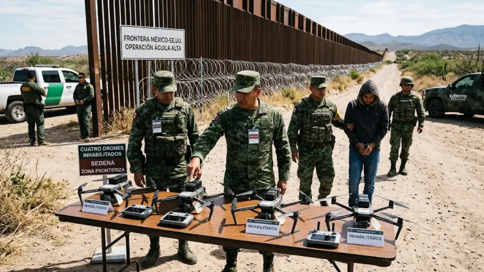 Suman cuatro drones inhabilitados en la frontera México-EU durante operación “Águila Alta”