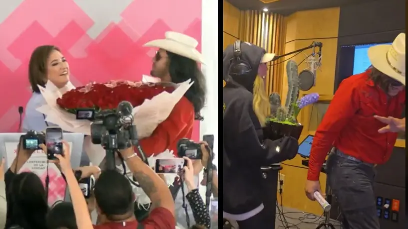 Xóchitl Gálvez recibe flores de la misma persona que le regaló un arreglo a Belinda