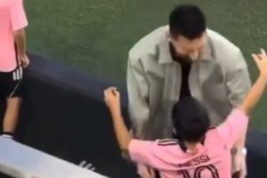¡Emotivo momento! Mateo Messi le pide un abrazo a su padre y queda captado en video