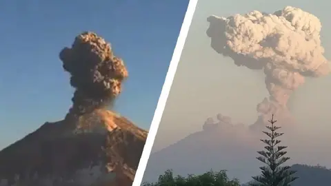 Despierta Popocatépetl este 20 de febrero; su explosión deja fumarola de más de 3 km
