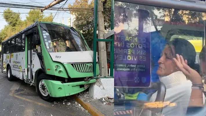 Auto impacta a camión de transporte público dejando 9 lesionados en CDMX