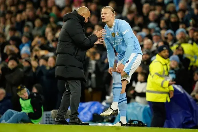 Erling Haaland no es "infeliz" en Manchester City, aseguró Pep Guardiola