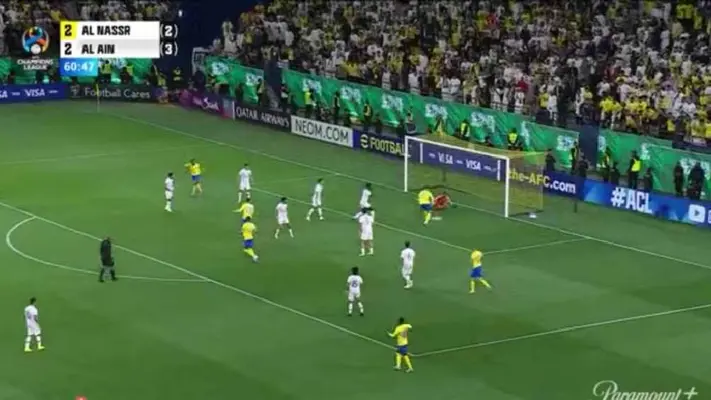 La increíble falla de Cristiano Ronaldo en el Al Nassr vs Al Ain de la Champions asiática