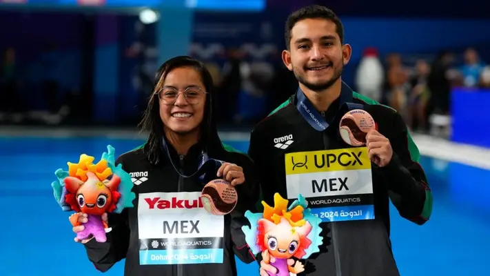¡Bronce para México! Alejandra Estudillo y Kevin Berlín consiguen medalla en plataforma de 10 metros