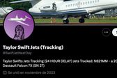 Avión de Taylor Swift, rastreado por cuenta de X