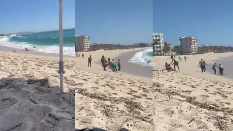 ¡OMG! Dos turistas estadounidenses fueron rescatados del fuerte oleaje en Baja California Sur