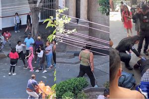 Campamento de mexas enfrenta a campamento de haitianos