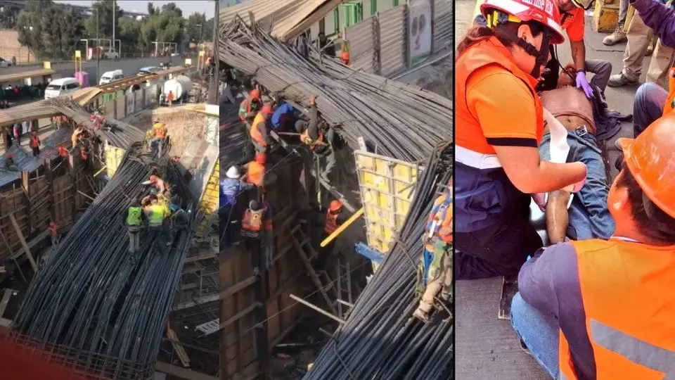 Caen estructuras metálicas en Iztapalapa; rescatan a siete trabajadores VIDEO