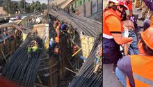 Caen estructuras metálicas en Iztapalapa; rescatan a siete trabajadores VIDEO