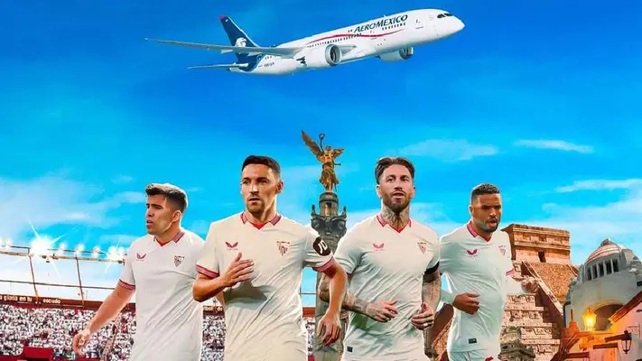 El Sevilla FC ‘aterriza' en México de la mano de Aeroméxico, con acuerdo de colaboración