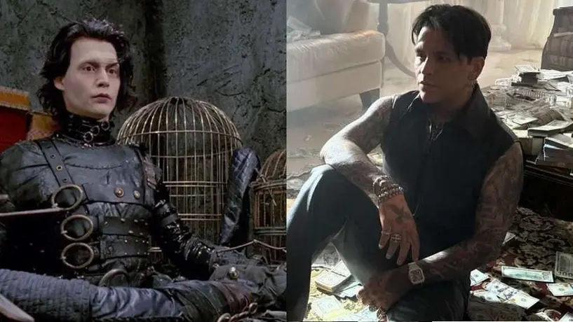 Christian Nodal presume fotos sin tatuajes en el rostro y lo comparan con Johnny Depp