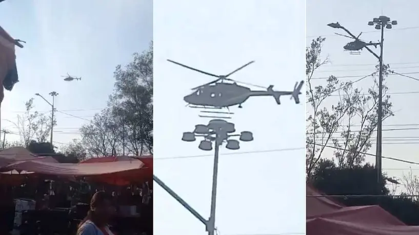 VIDEO: Maniobra del piloto evitó que el helicóptero cayera sobre tianguis o se estrellara contra edificios