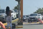 Mujer se cambia en plena avenida de Boca del Río, Veracruz